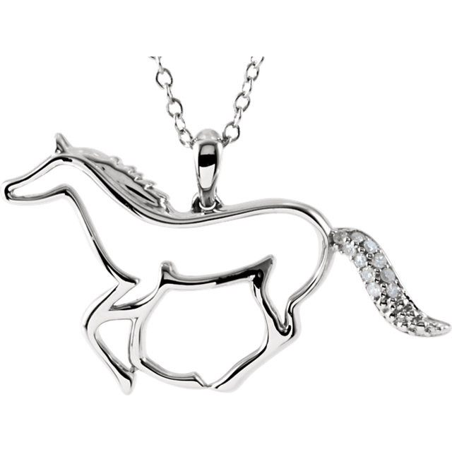 Diamond Horse Necklace
