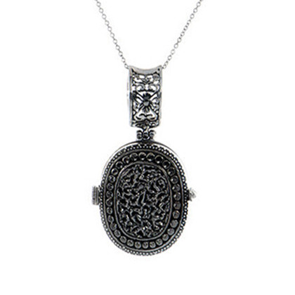 Oval Textured Locket Pendant